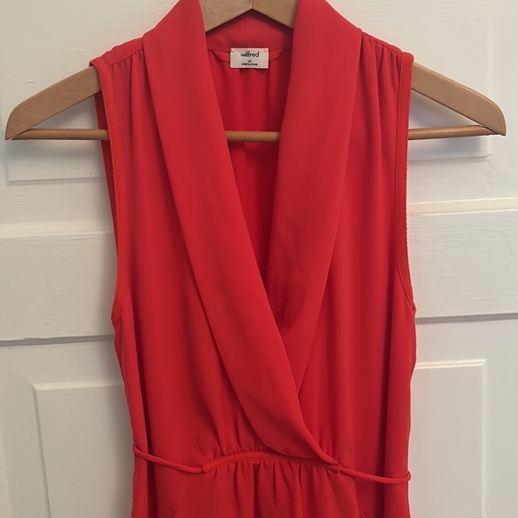 Aritzia Wilfred Sleeveless “Sabine” Wrap Dress XS Small Coral - Picture 11 of 12